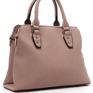 Blush Pebble Textured Top Handle Tote